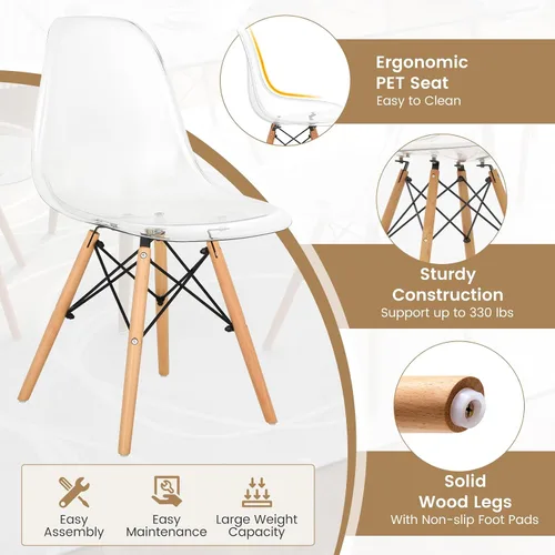 Miniatura 4 de Tangkula Juego de 4 mesas de comedor para 4, mesa y sillas de cocina modernas, mesa y sillas de cristal para sala de estar pequeña, cocina