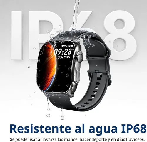 Miniatura 5 de Reloj inteligente, 2.01 pulgadas AMOLED reloj de fitness con pantalla táctil curvada para hombres y mujeres, IP68 impermeable, monitor de frecuencia