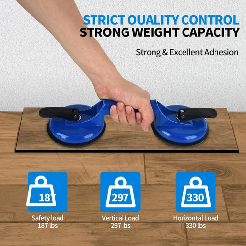 Miniatura 6 de Herramienta fijadora de huecos de piso para reparación de huecos de piso laminado, incluye ventosa y maza, kit azul