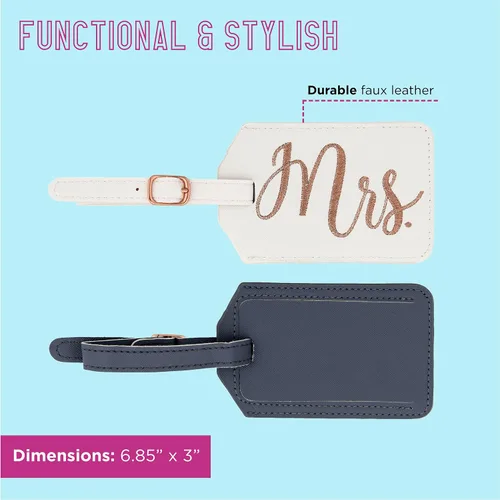 Miniatura 3 de Miamica Etiquetas de equipaje Mrs. & Mr, Gris y Blanco, Mr. & Mrs.