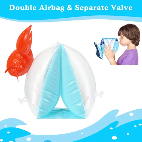 Miniatura 4 de HeySplash Brazaletes inflables para niños (de 3 a 6 años), mangas flotantes para brazo de piscina, tubo flotante, alas de agua, para natación, hasta