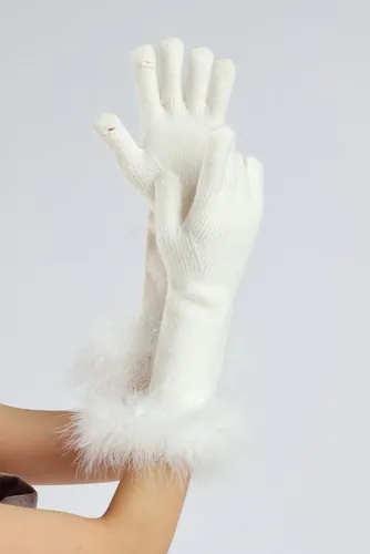 Miniatura 32 de Sahabowi Guantes de cuero para clima frío Manopla de lana cálida de invierno para mujeres
