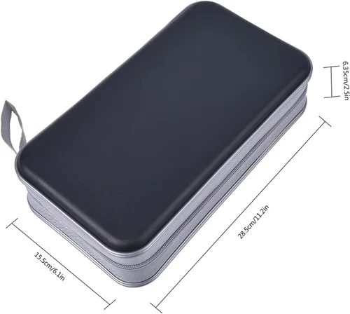 Miniatura 4 de UENTIP Funda para CD, capacidad para 96 CD, de plástico duro, cartera protectora para CD/DVD, para coche, hogar, viajes (96, negro) CD DVD