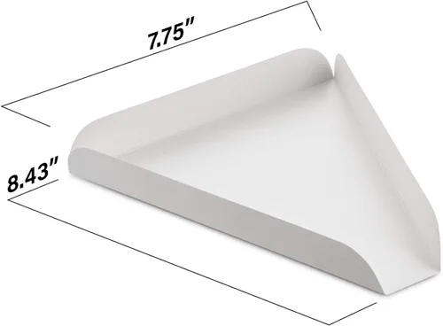 Miniatura 3 de MT Products Plato de cuña de pizza individual blanco de 8.43 x 7.75 pulgadas, bandeja de cartón para tartas (paquete de 50), fabricado en Estados