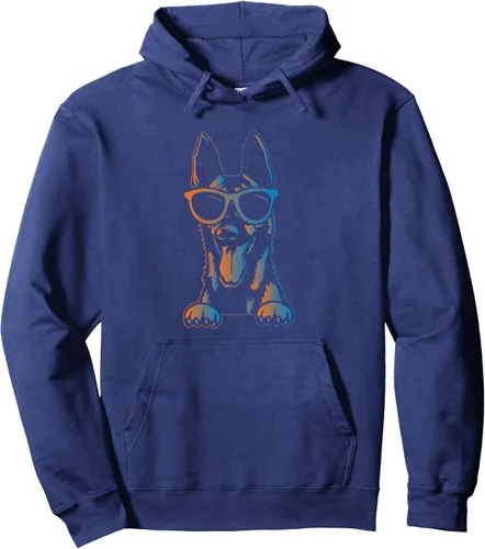 Miniatura 5 de Sudadera con capucha estilo malinois estilo retro vintage de pastor belga malinois belga, Negro