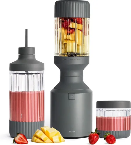 Miniatura 14 de Beast Mega 1200 Acero inoxidable Batidora de encimera de alta calidad Batidos, batidos, salsas, salsas porciones Lg Mezcla hielo + frutas