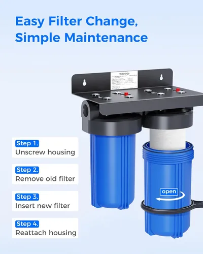Miniatura 6 de Waterdrop WF10F Whole House Water Filter, Iron Filter, Compatible with WHF21-FG, Reduces Iron & Manganese Filter Cartridge, 6 Months, 2 Pack