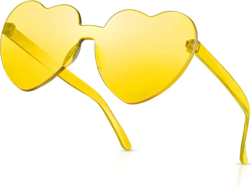 RTBOFY Heart Sunglasses for Fashion Party Queen Style, Rimless Heart Shaped Sunglasses for Women Party Favor