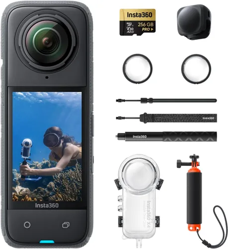 Miniatura 24 de Insta360 X4 Paquete estándar - Cámara de acción impermeable 360 de 8K, video de gran angular 4K, efecto de palo invisible para selfies, protectores