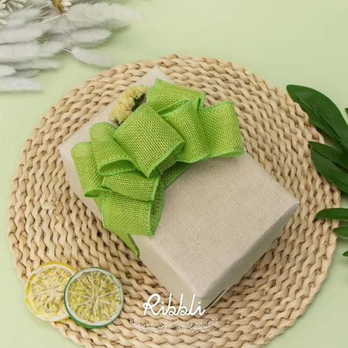 Miniatura 3 de Ribbli Cinta con alambre de arpillera verde manzana, 1-1/2 pulgadas x 10 yardas, cinta con borde con alambre para lazo grande, corona, decoración