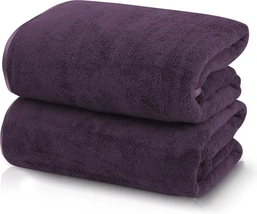 Miniatura 20 de TENSTARS Toallas de baño de seda con dobladillo para baño en liquidación - 27 x 55 pulgadas, ligeras, finas y de secado rápido, toalla absorbente