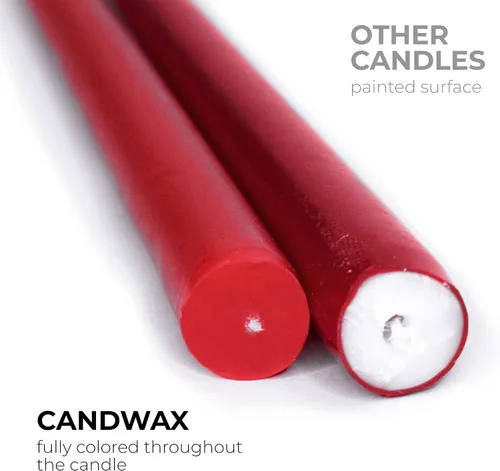 Miniatura 3 de CANDWAX Bordeaux - Velas cónicas de 12 pulgadas, rectas, sin perfume, velas largas de combustión lenta, sin goteo y sin humo Burdeos