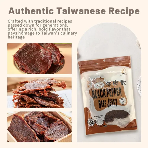 Miniatura 3 de Old Cottage Beef Jerky – Auténtica receta taiwanesa – Snacks taiwaneses – Snack de proteína seca seca Cecina de res, aperitivos asiáticos 2.82