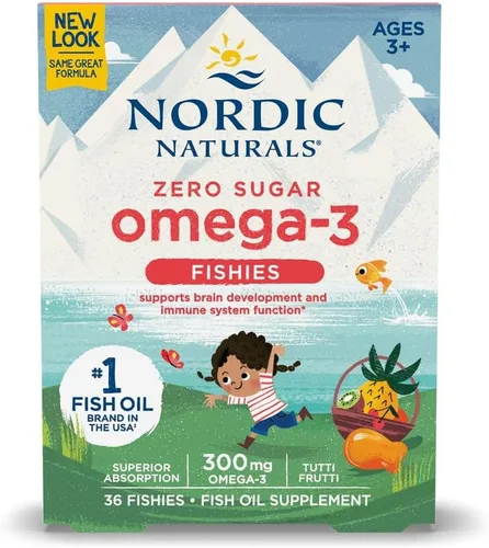 Nordic Naturals Nordic Omega-3 Fishies, Tutti Frutti - 36 Fishies - 300 mg de Omega-3 totales con EPA y DHA - Cerebro saludable, estado de ánimo,