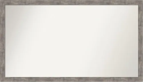 Miniatura 222 de Amanti Art Silver Bathroom Mirror for Over Sink, 24x49 Custom Made Marred Pewter Rectangle Vanity Mirror, Oversize Casual Wood Frame, Hangs Estaño