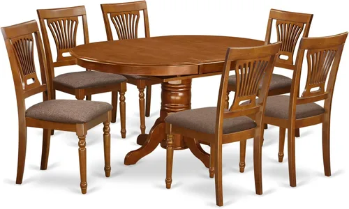 Miniatura 13 de East West Furniture AVPL5-BCH-W - Juego de mesa de cocina de 5 piezas para 4 personas, incluye una mesa de comedor ovalada con hoja de mariposa y 4