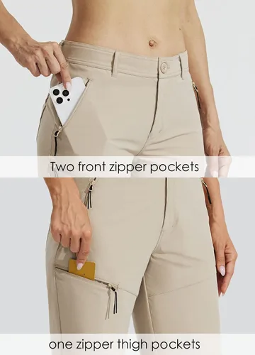 Miniatura 3 de Willit Pantalones cortos largos de senderismo para mujer de 10 pulgadas, de secado rápido, atléticos, de verano, con bolsillos