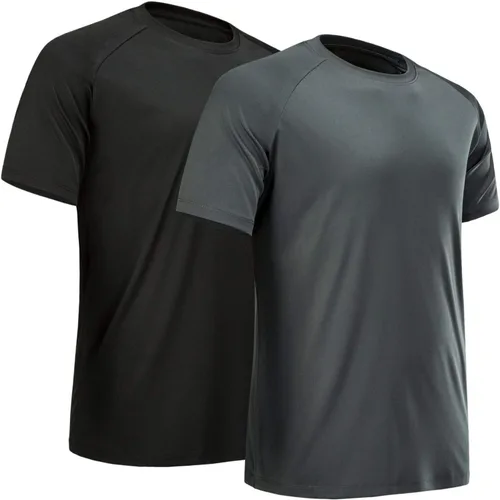 Miniatura 17 de Camisetas de entrenamiento para hombre, de manga corta, de secado rápido, atlético, gimnasio, activo, absorbe la humedad