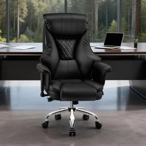 Miniatura 12 de AreShark Silla de oficina grande y alta, silla ejecutiva de escritorio de cuero con respaldo alto y soporte lumbar ajustable, ergonómica, cómoda