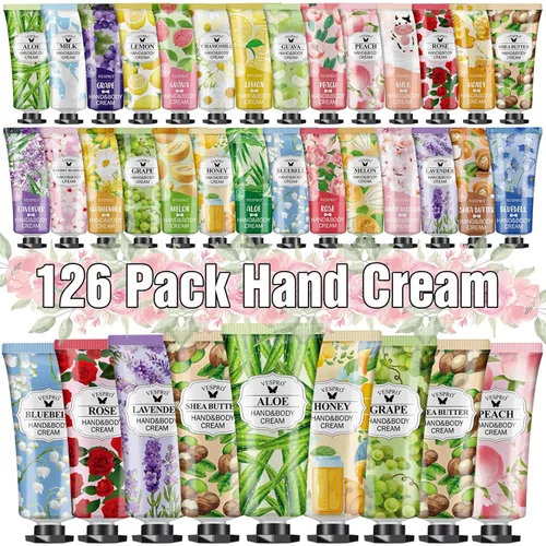 Miniatura 11 de Juego de 210 regalos de crema hidratante para manos, rellenos de calcetines para mujer, loción de manos tamaño de viaje para manos secas y E-210
