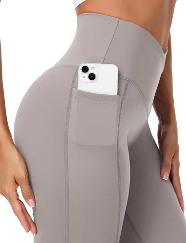 Miniatura 4 de MIHRUSEM Flared Leggings Skims Dupe Forbidden Pants Butt Lifting Leggings Tummy Control with Pockets for Women