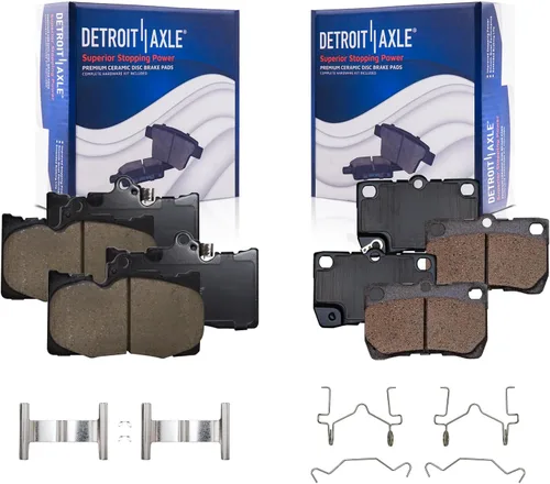 Miniatura 55 de Detroit Axle - Pastillas de freno traseras para Mercedes-Benz C230 C240 C280 C320 C350 CLK320 CLK350 CLK430 E300 E320 E420 E430 SLK350, pastillas