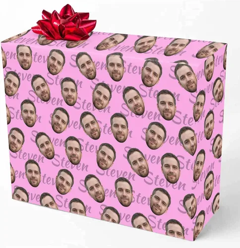 Miniatura 9 de M YESCUSTOM Papel de regalo con fotos personalizadas, papel de regalo para el Día de la Madre, Día del Padre, cumpleaños, Navidad