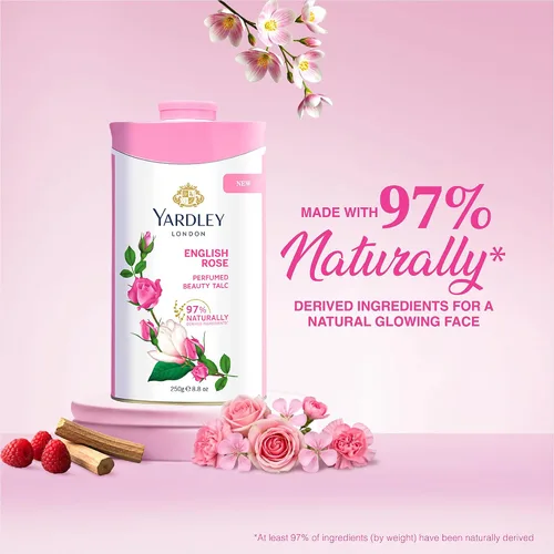 Miniatura 6 de Yardley Talco perfumado de rosa inglesa, 8.82 oz