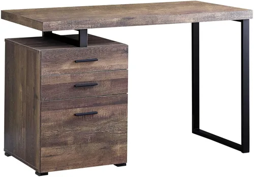 Monarch Specialties I - Escritorio de computador para casa y oficina, con configuración de archivador a la izquierda o derecha., Madera Metal,