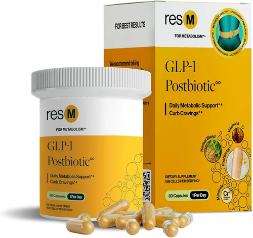 resM GLP-1 Postbiotic - Suplemento activo GLP 1 para mujeres y hombres, activador y apoyador de GLP1, vitaminas veganas para la salud intestinal,