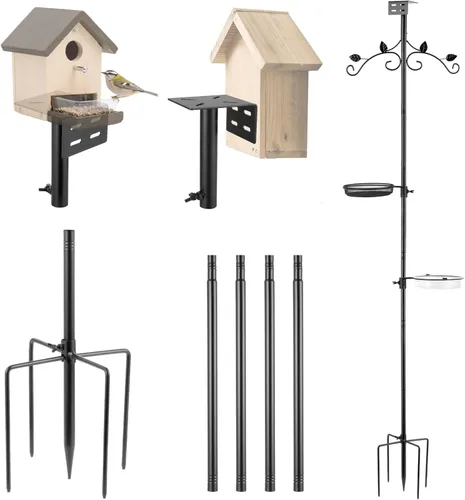 Miniatura 11 de ERYTLLY Bird House - Kit de montaje en poste de 80 pulgadas - Barra de soporte ajustable para comedero de colibríes, conjunto de soporte universal