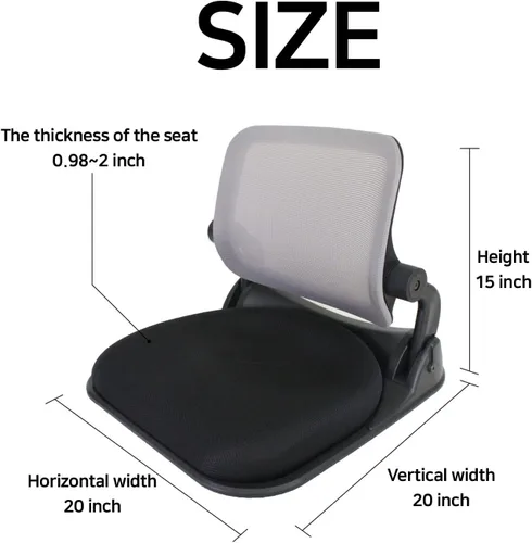 Miniatura 3 de Silla de suelo patentada con soporte de espalda, silla ortopédica plegable para adultos y niños, asiento japonés sin patas para meditación, TV