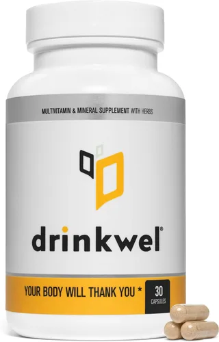 drinkwel Better Mornings - Suplemento multivitamínico premium - Limpieza hepática, apoyo inmunológico- Cardo mariano, vitamina C, zinc, magnesio -