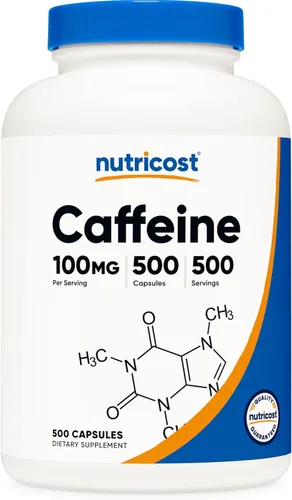 Miniatura 8 de Nutricost Pastillas de cafeína 100 mg por porción, 250 cápsulas