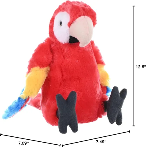 Miniatura 5 de Wild Republic Peluche de guacamayo escarlata, animal de peluche, regalo para niños, Cuddlekins de 8 pulgadas