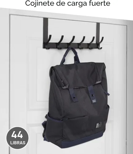 Miniatura 4 de Optish Ganchos sobre la Puerta, Ganchos Colgadores de Puerta para Colgar, Toalleros sobre las Puertas para Baño con 12 Ganchos para Abrigos, Negro