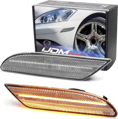 iJDMTOY Lente transparente/blanca ámbar tira de luz LED frontal lateral compatible con Mercedes W221 Pre-LC S320 S350 S400 S500 S550 S550 S600 (no
