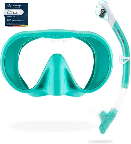 Cressi Máscara de esnórquel cómoda de una sola lente para adultos y snorkel seco - Musa & Scilla: Made in Italy