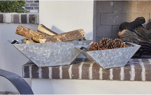 Miniatura 3 de Jardinera rectangular de hierro galvanizado de estilo antiguo, mediano, 17.32 pulgadas