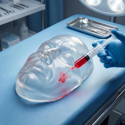 Miniatura 6 de Wenqik Modelo de cara para inyección Kit de práctica de silicona, modelo de cabeza de estiramiento facial, cara de maniquí transparente para mejorar