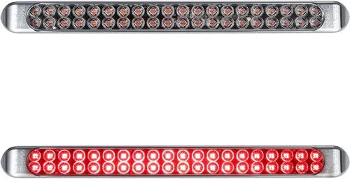 Partsam 2 barras de luz trasera LED roja con lente transparente de 17 pulgadas, 40 LED de tercera luz de freno/parada/giro y trasera; aprobado por