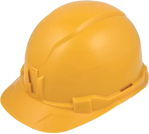Klein Tools Casco duro, estilo de gorra no ventilada, acolchado, autodesible, resistente al olor, probado hasta 20 kV Amarillo