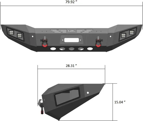 Miniatura 4 de Parachoques delantero de acero para Dodge Ram 1500 2006-2008 con placa de cabrestante y luces (textura negra)