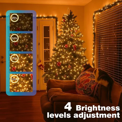 Miniatura 4 de Luces de Navidad de 400 LED de 131 pies, IP67 impermeables, luces Christmastree con 8 modos, control remoto, 3 temporizadores y función de memoria