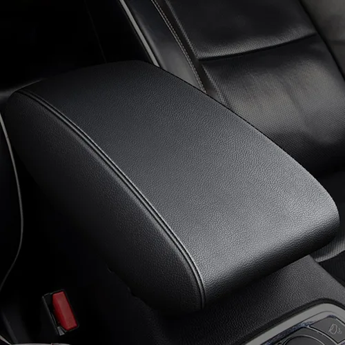 Miniatura 12 de AOMSAZTO Fundas de consola para Hyundai Tucson 2016 2017 2018 2019 2020 2021 Fundas para reposabrazos Hyundai Tucson negras con costuras rojas