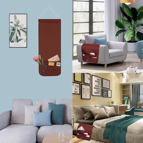 Miniatura 8 de Organizador de sillón para sofá, soporte de control remoto, duradero y antideslizante, organizador de reposabrazos para sofá reclinable, 4 bolsillos