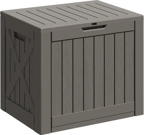 Miniatura 16 de Greesum Caja de resina de 31 galones para todo tipo de clima, cajas de almacenamiento al aire libre para juegos de muebles de patio, juguetes al