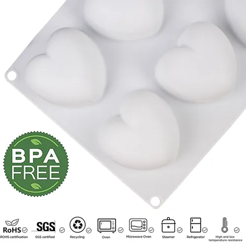 Miniatura 3 de OCPO KITCHEN Moldes de silicona con forma de corazón 3D para hornear pasteles de mousse, molde de silicona 3D para dulces, pastelería, chocolate