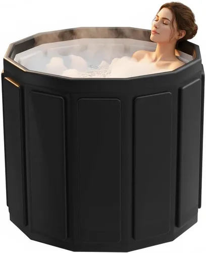 Bañera portátil para adultos, bañera plegable para spa caliente y baño de hielo, bañera plegable pequeña para baño, bañera portátil aislada de 6