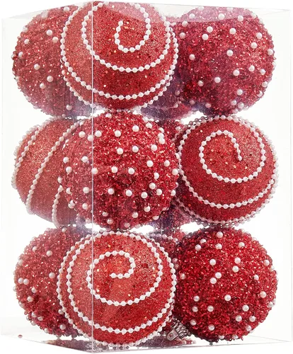 Miniatura 15 de Adornos de Bolas de Navidad Negras, Decoraciones de Bolas de Navidad de Plástico Irrompible Colgantes con Perlas para Fiestas Navideñas